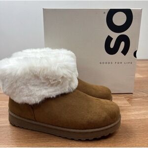 SO Coatimundi Faux Fur Women's Boots in Chestnut Size 9 NEW